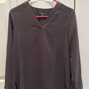 Adrianna Papell Solid Textured Stripe Tunic, SHALE,  Size Small
